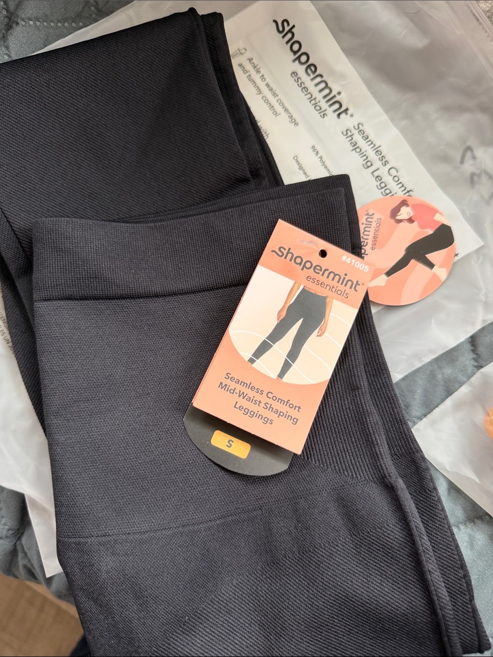 Shapermint Black Seamless Comfort Mid-Waist Shaping Leggings